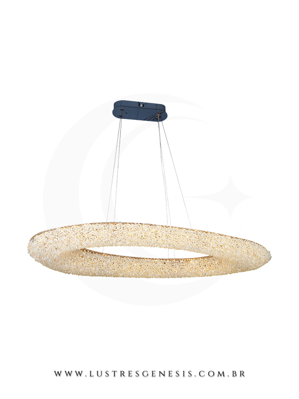 Luminaria de Teto Pendente de cristal Moderno Dourado Redondo 120cm, Sala de Jantar Pe Direito Duplo, Pe Direito Alto, Hall de Entrada
